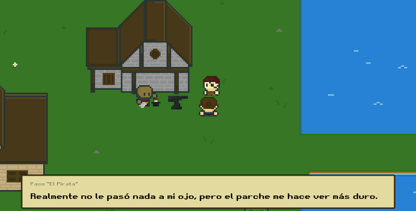 Captura de pantalla de un videojuego pixelado